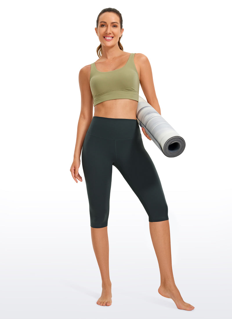 CRZ YOGA Leggings da donna a vita alta, modello " Butterluxe ", lunghezza al ginocchio, tipo capri, taglia 14
