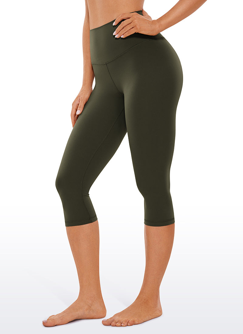 CRZ YOGA Women's Yoga Lounge High Rise Butterluxe Yoga Leggings 17'' Olive Green @model_info:Natali