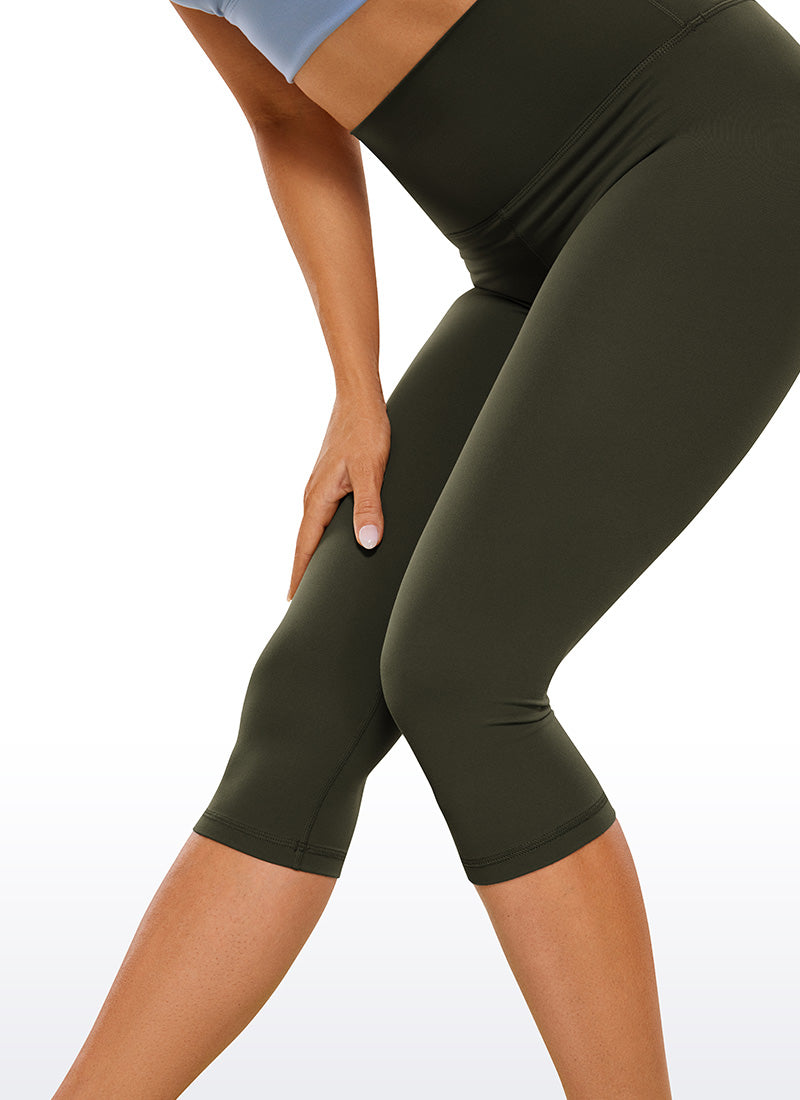 CRZ YOGA Women's Yoga Lounge High Rise Butterluxe Yoga Leggings 17'' Olive Green @model_info:Natali