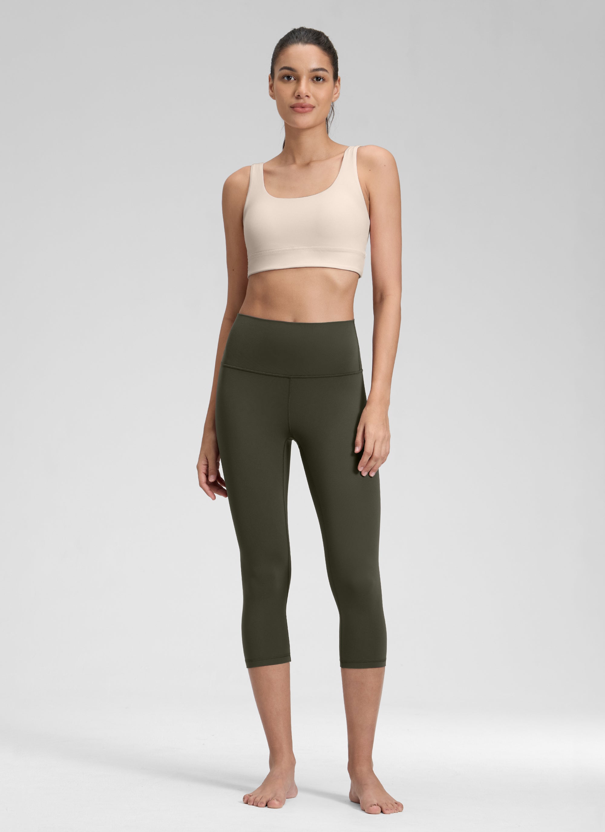 CRZ YOGA Mujer Yoga Lounge Tiro Alto Butterluxe Leggings de Yoga 48 cm Verde Olivo
