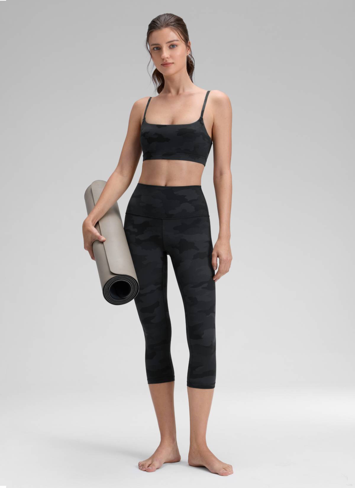 Leggings de yoga Butterluxe de tiro alto para mujer CRZ YOGA de 48 cm Camuflaje Gris Oscuro 2