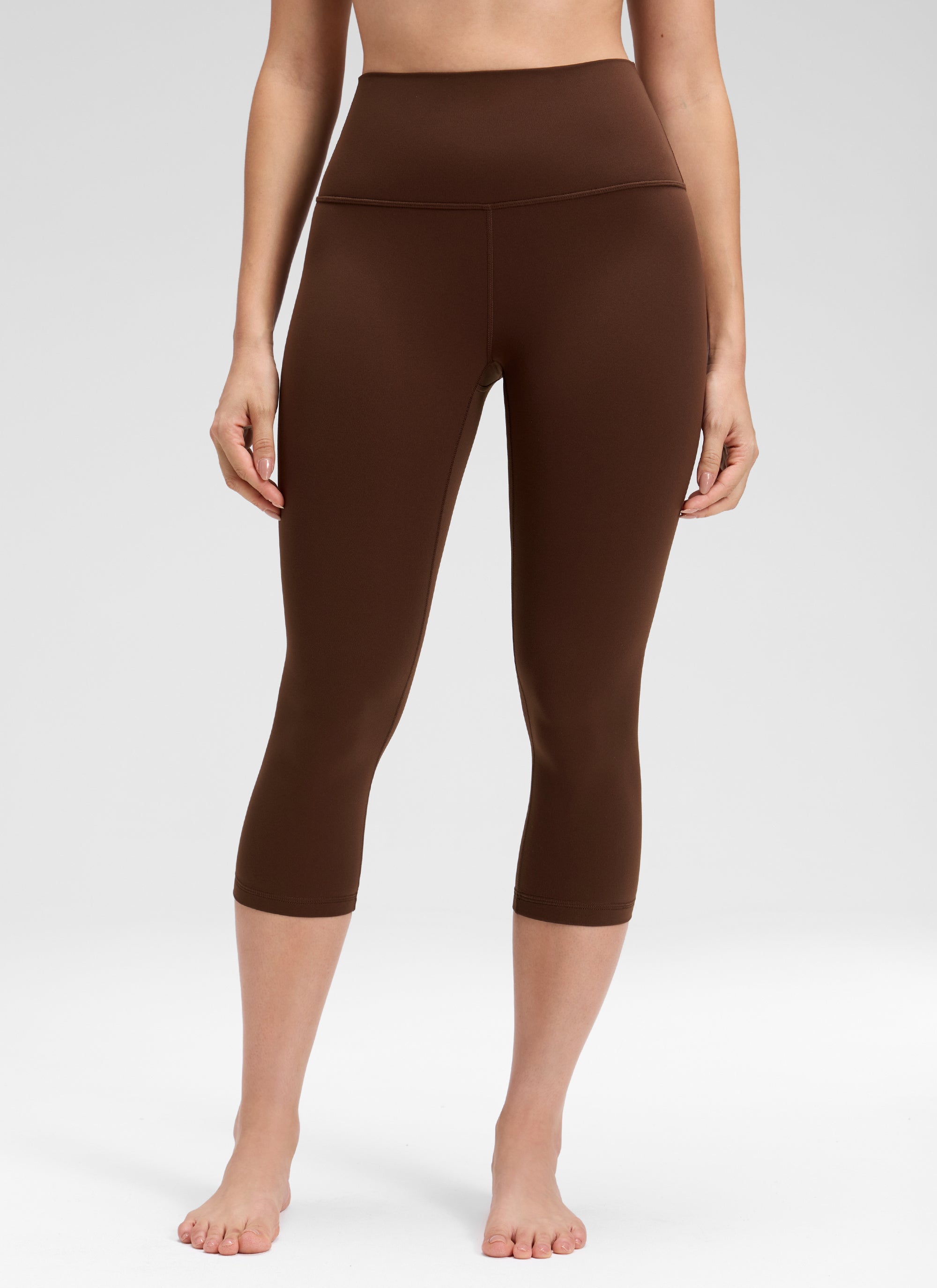 CRZ YOGA Women's Yoga Lounge High Rise Butterluxe Yoga Leggings 19'' Lava Brown @model_info:Bruna