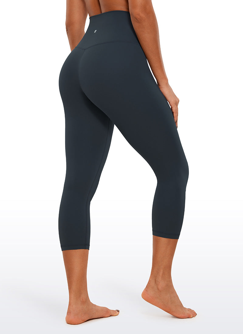 CRZ YOGA Women's Yoga Lounge High Rise Butterluxe Yoga Leggings 21'' True Navy @model_info:Gigi