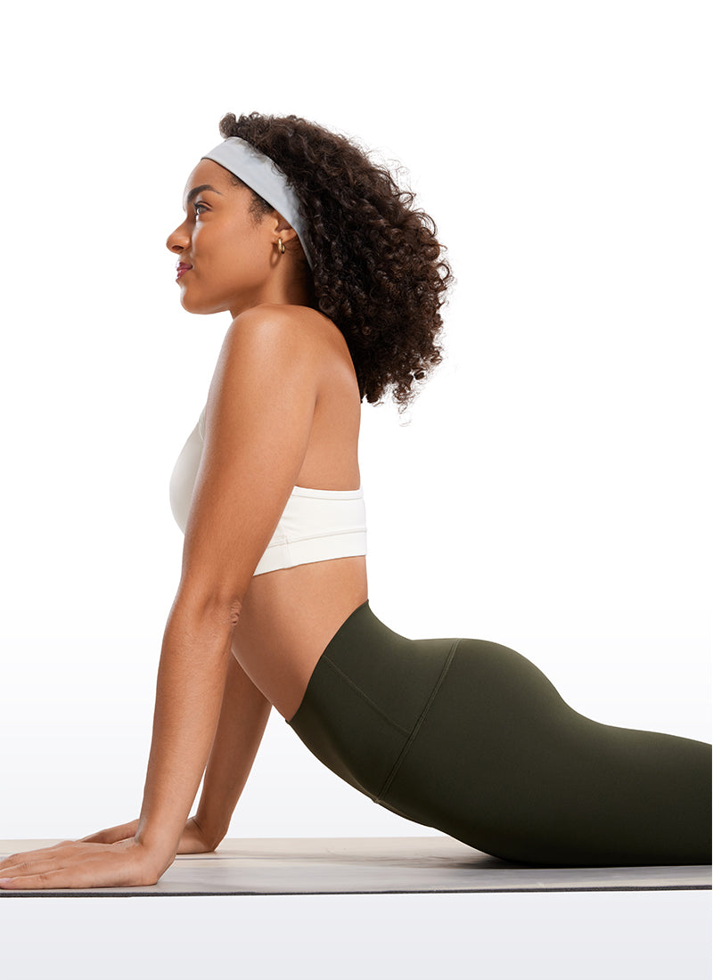 CRZ YOGA Women's Yoga Lounge High Rise Butterluxe Yoga Leggings 28'' Olive Green @model_info:Fiona