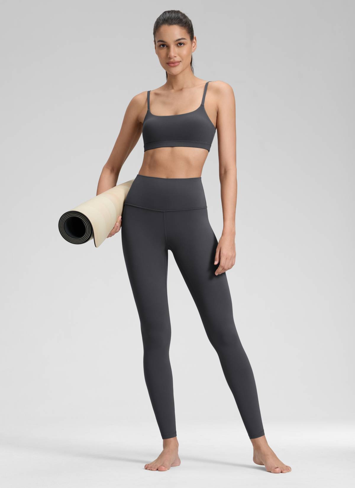 CRZ YOGA Damen-Yoga-Leggings „Yoga Lounge“ mit hoher Taille, „ Butterluxe “, 28'' „Mysterious Grey“