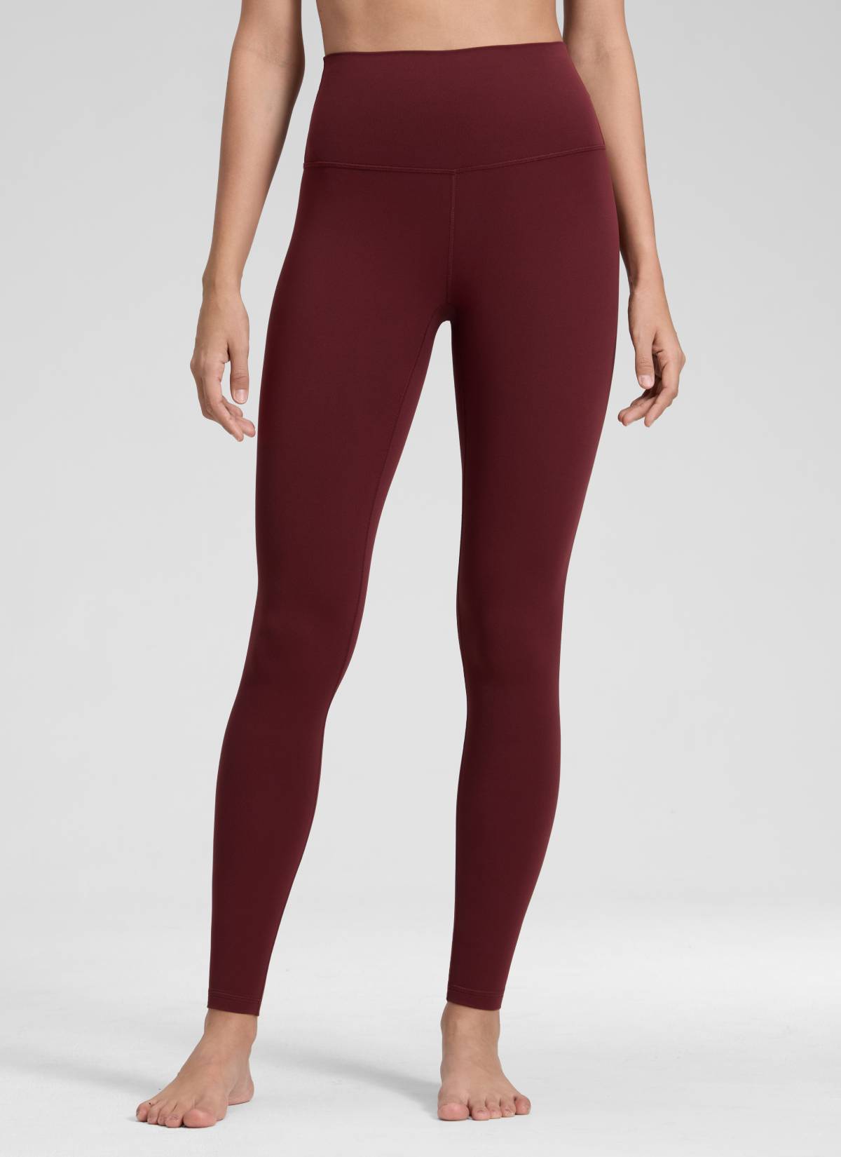 CRZ YOGA Women's Yoga Lounge High Rise Butterluxe Yoga Leggings 28'' Red Merlot @model_info:Jenna