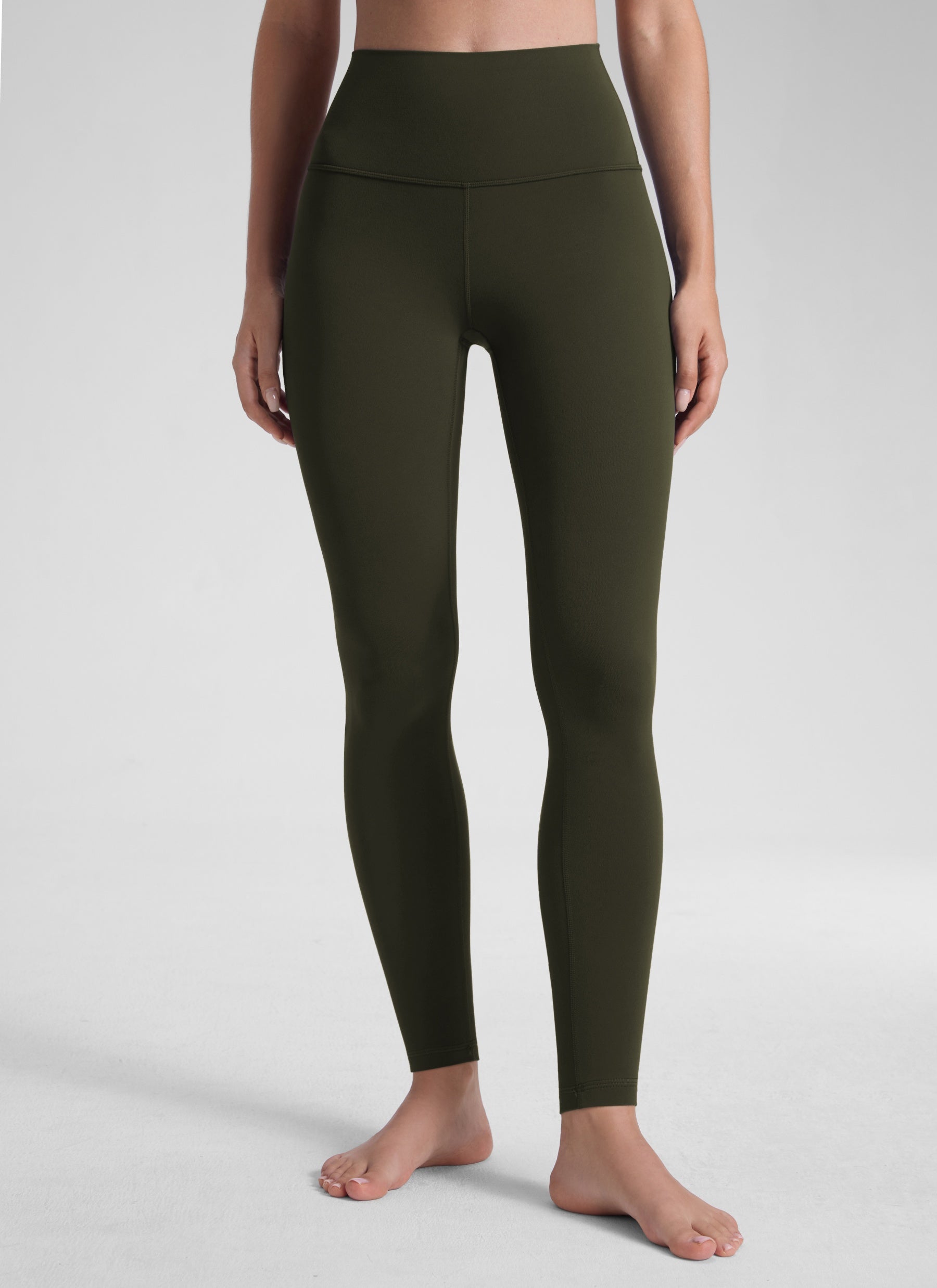 CRZ YOGA Damen Yoga Lounge High Rise Butterluxe Yoga Leggings 76 cm Olivgrün