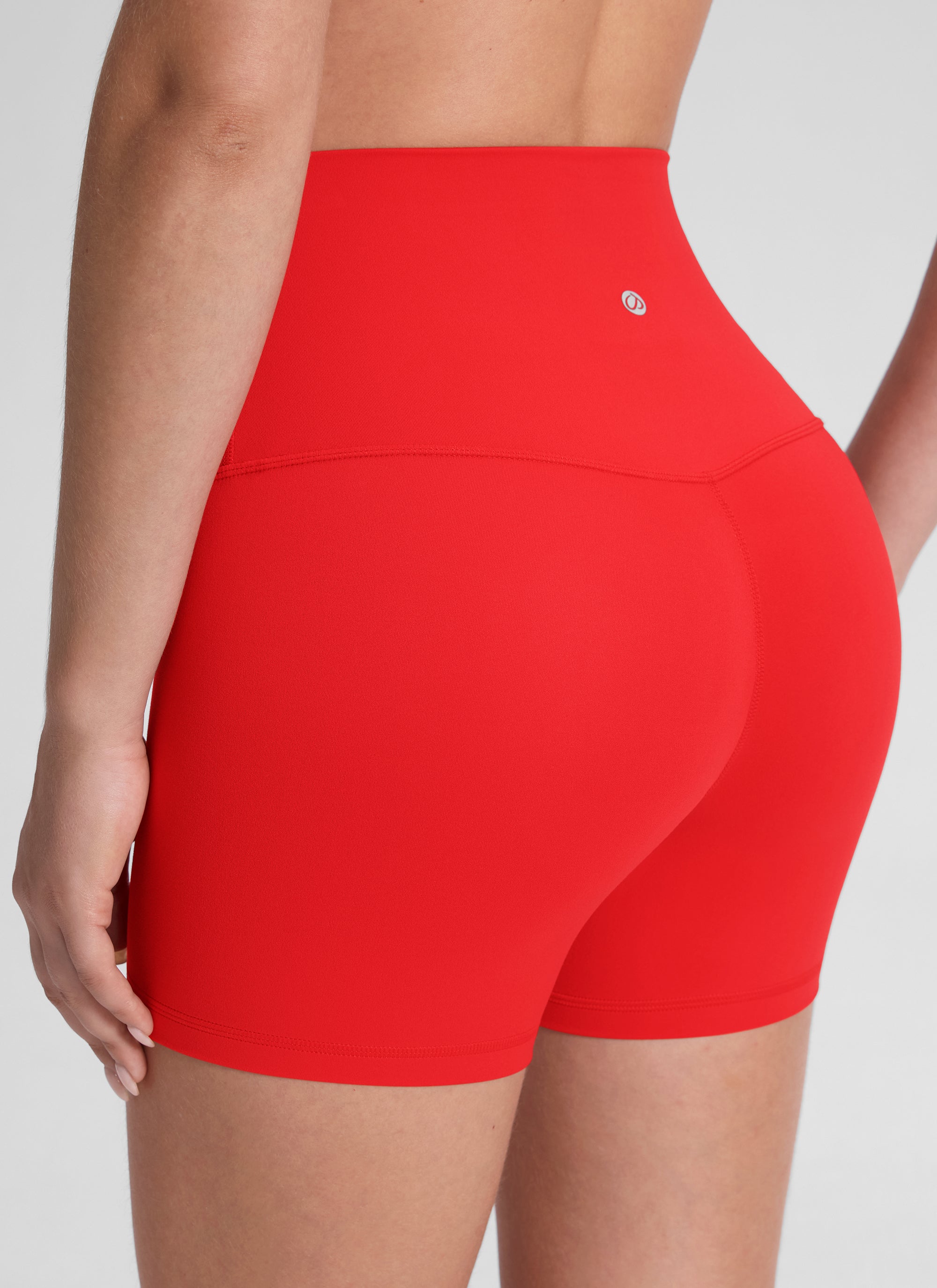 CRZ YOGA Pantalones cortos de ciclista de tiro alto para mujer Butterluxe Shorts 10 cm Deep Red