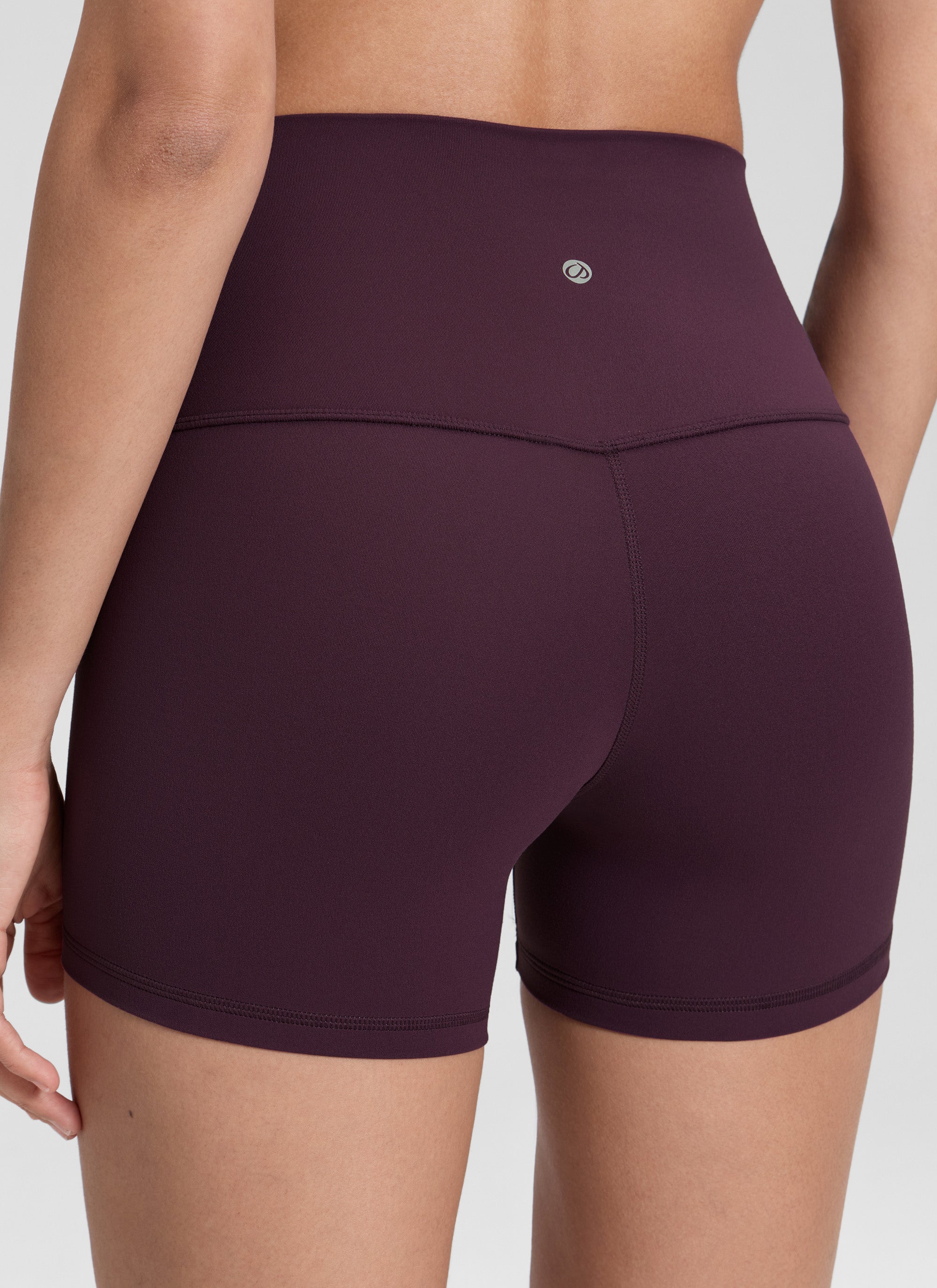 CRZ YOGA Pantalones cortos de yoga de tiro alto para mujer Butterluxe Shorts de 10 cm, morado oscuro
