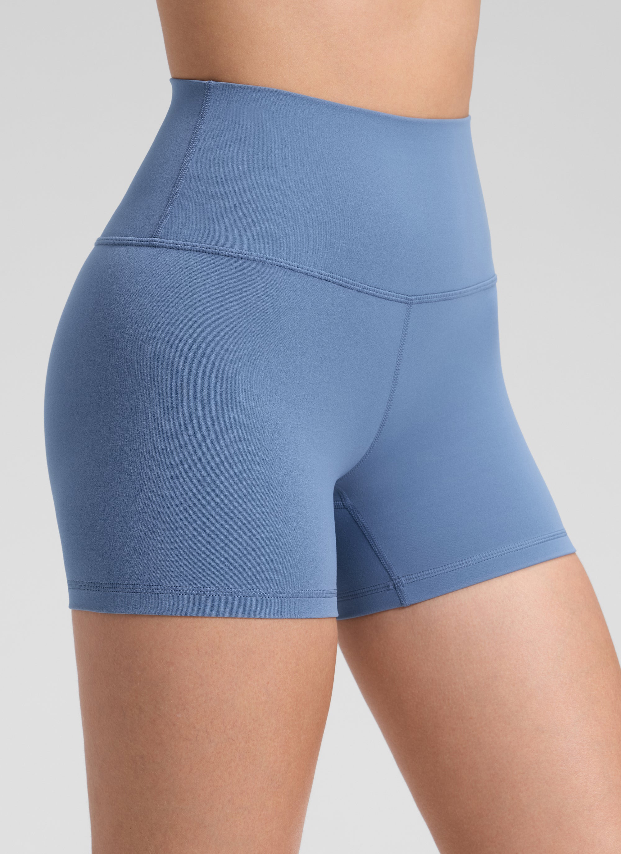 CRZ YOGA Pantalones cortos de yoga de tiro alto para mujer Butterluxe Shorts de 10 cm, azul oasis