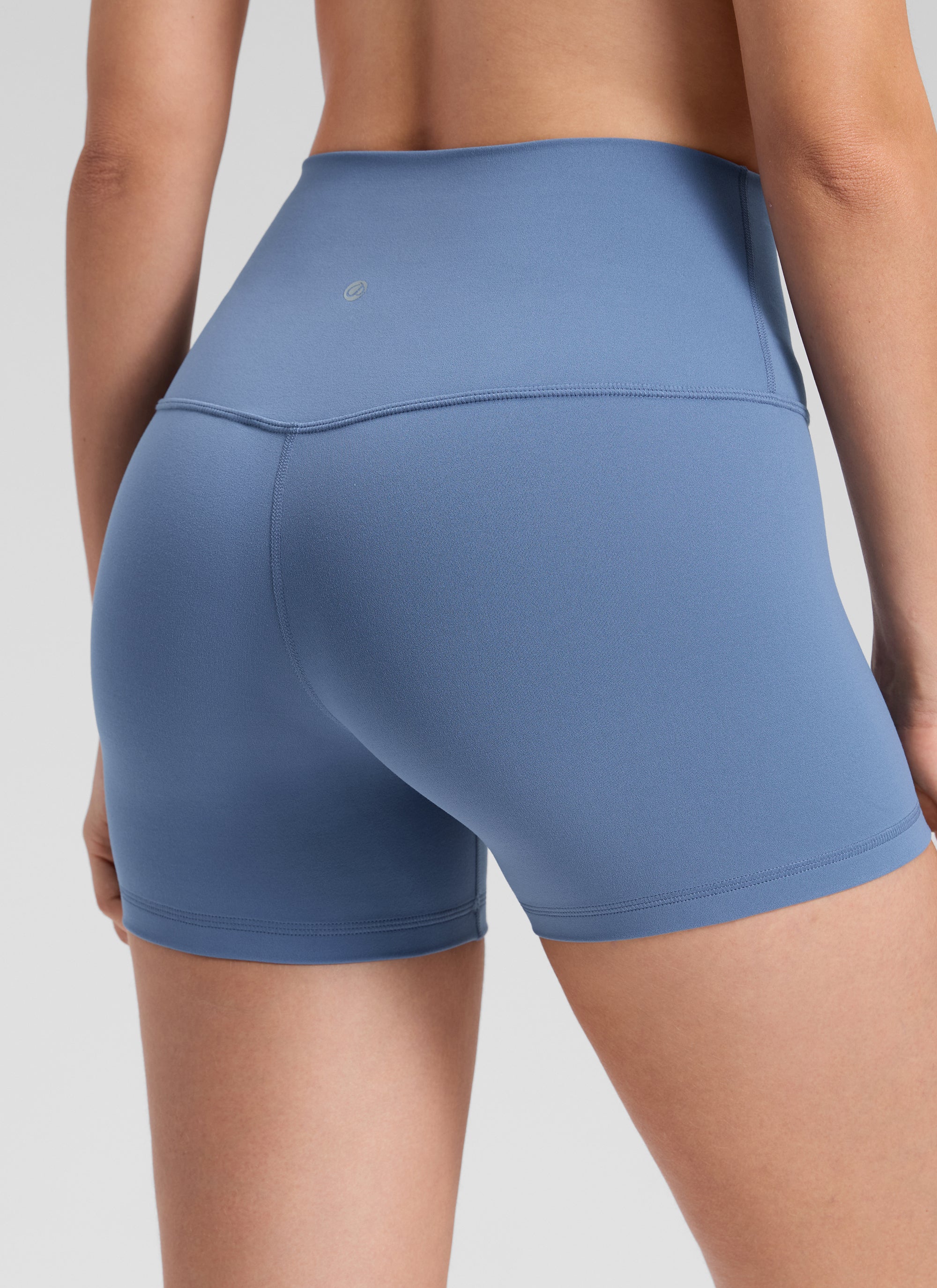 CRZ YOGA Pantalones cortos de yoga de tiro alto para mujer Butterluxe Shorts de 10 cm, azul oasis