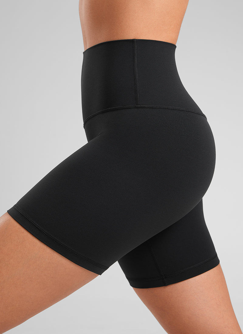 CRZ YOGA Pantaloncini Biker a Vita Alta da Donna Yoga Butterluxe Shorts 15 cm Nero