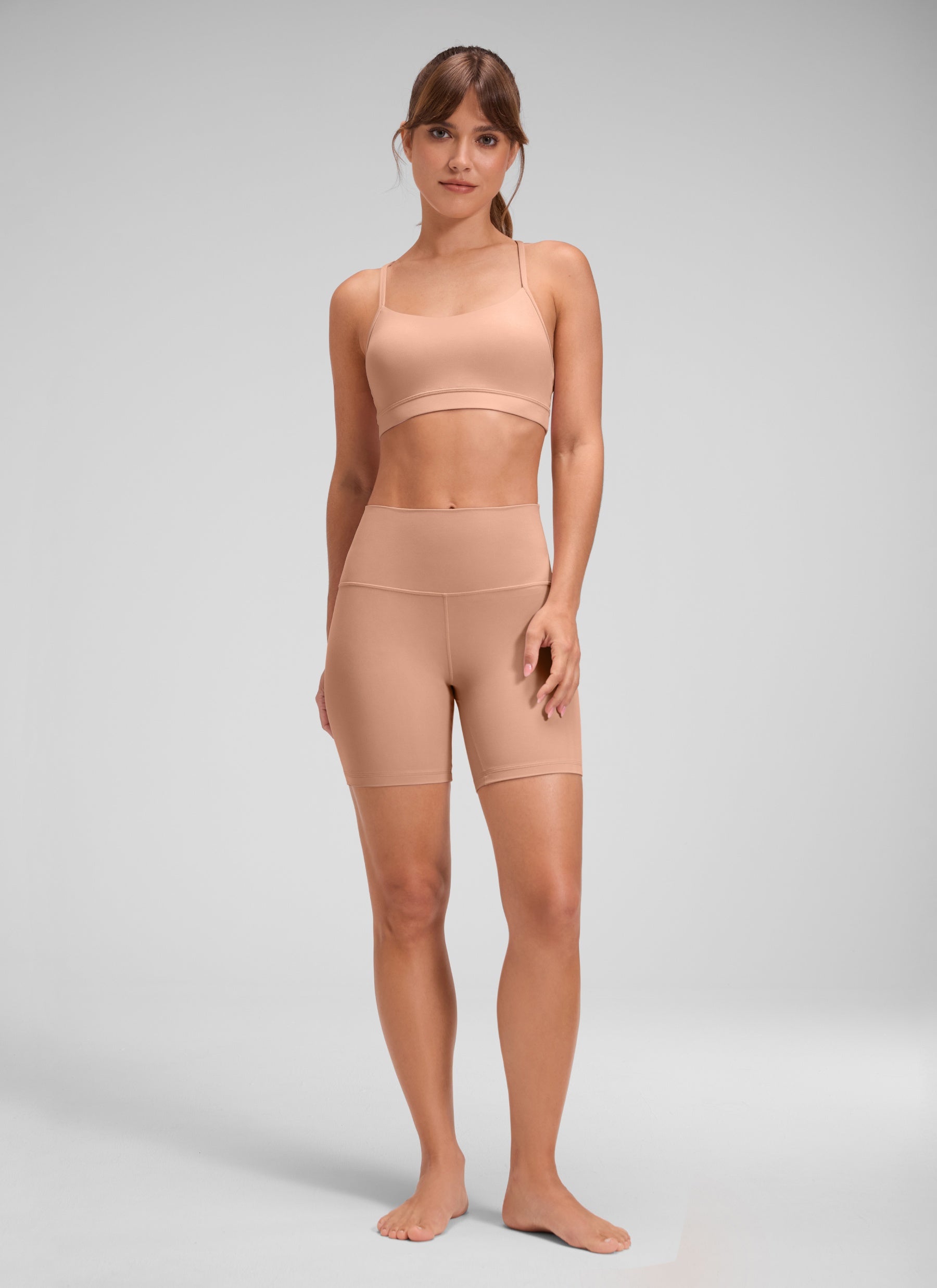 CRZ YOGA Pantaloncini Biker a Vita Alta da Donna Yoga Butterluxe Shorts 15 cm Mocha Mousse