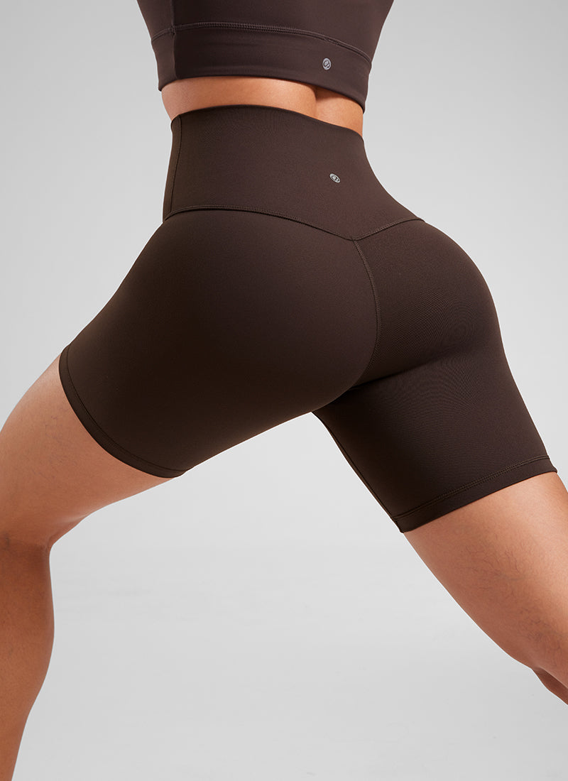 CRZ YOGA Pantaloncini Biker a Vita Alta da Donna Yoga Butterluxe Shorts 15 cm Hot Fudge Brown