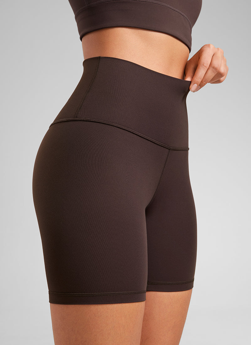 CRZ YOGA Pantaloncini Biker a Vita Alta da Donna Yoga Butterluxe Shorts 15 cm Hot Fudge Brown