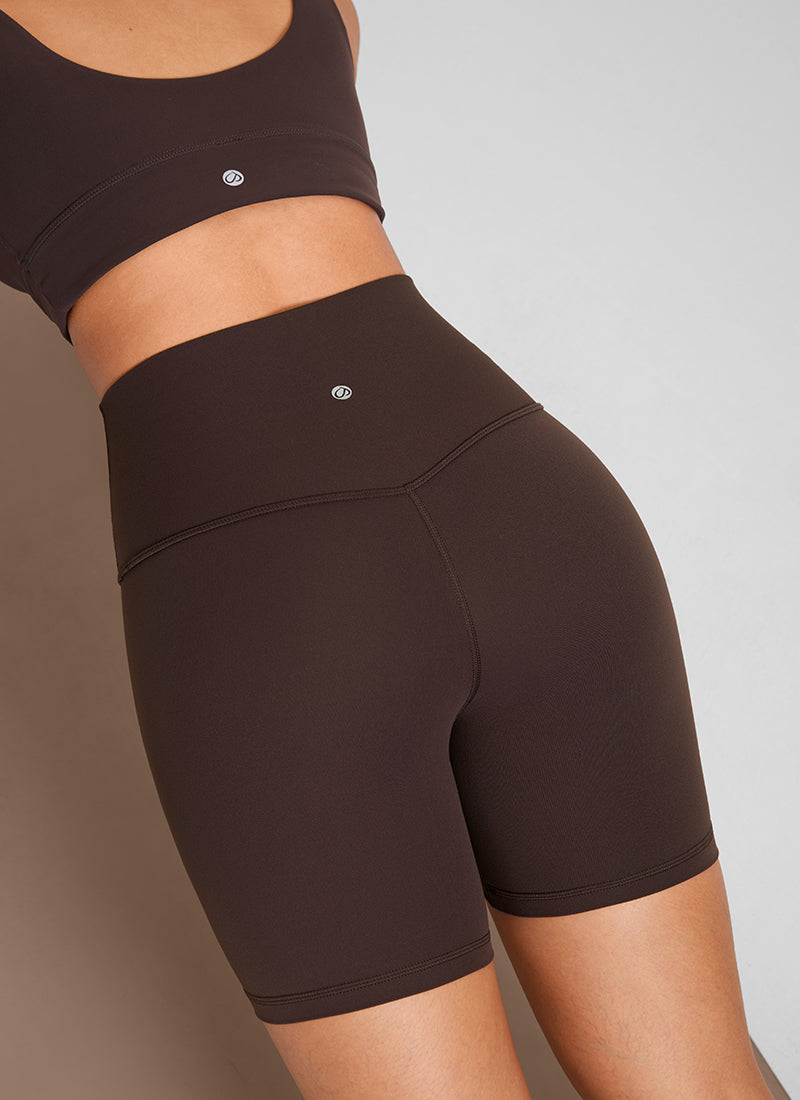 CRZ YOGA Pantaloncini Biker a Vita Alta da Donna Yoga Butterluxe Shorts 15 cm Hot Fudge Brown