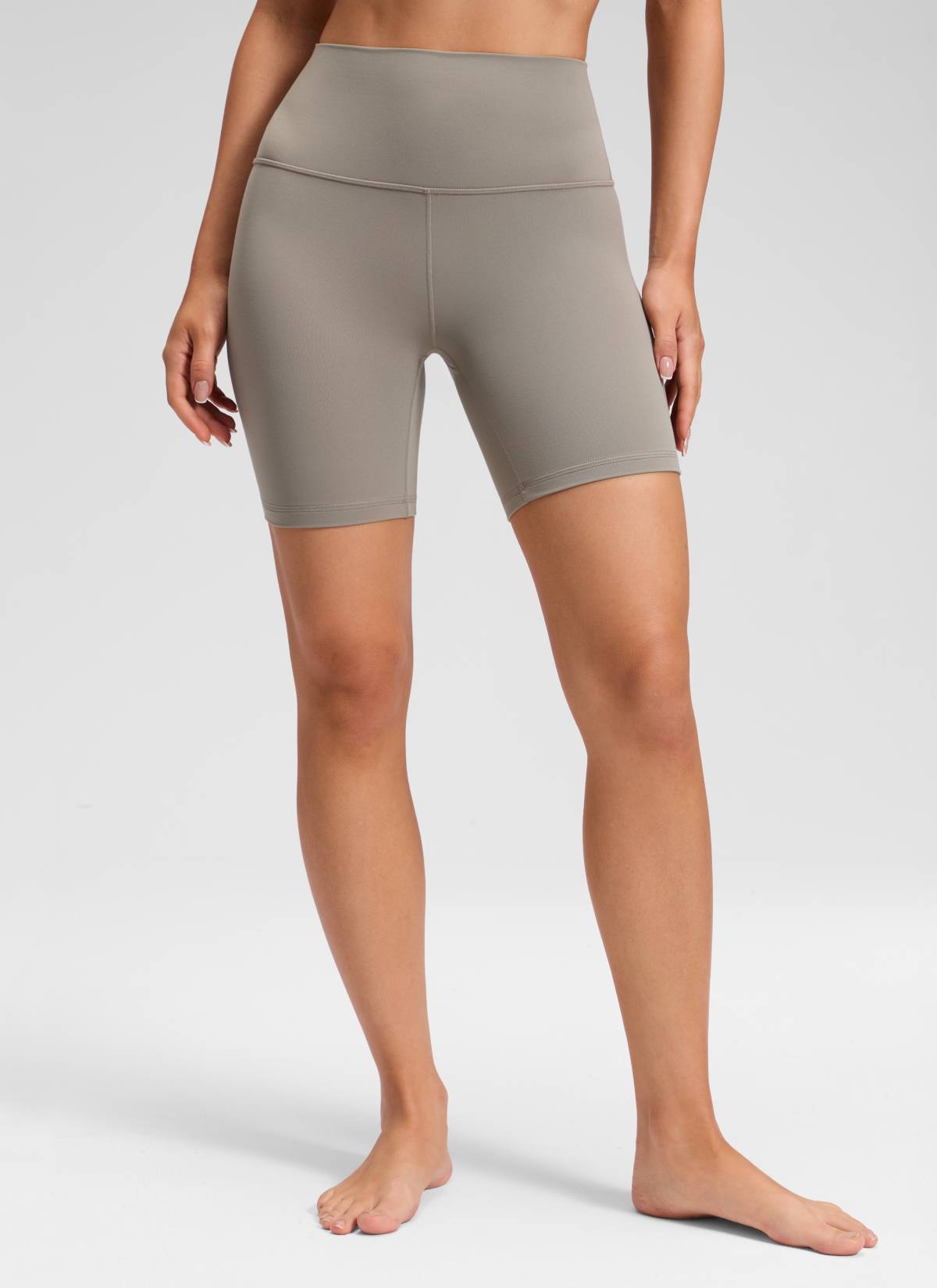 CRZ YOGA Pantaloncini Biker da Donna a Vita Alta per Yoga Butterluxe Shorts 15 cm Warm Ash Grey