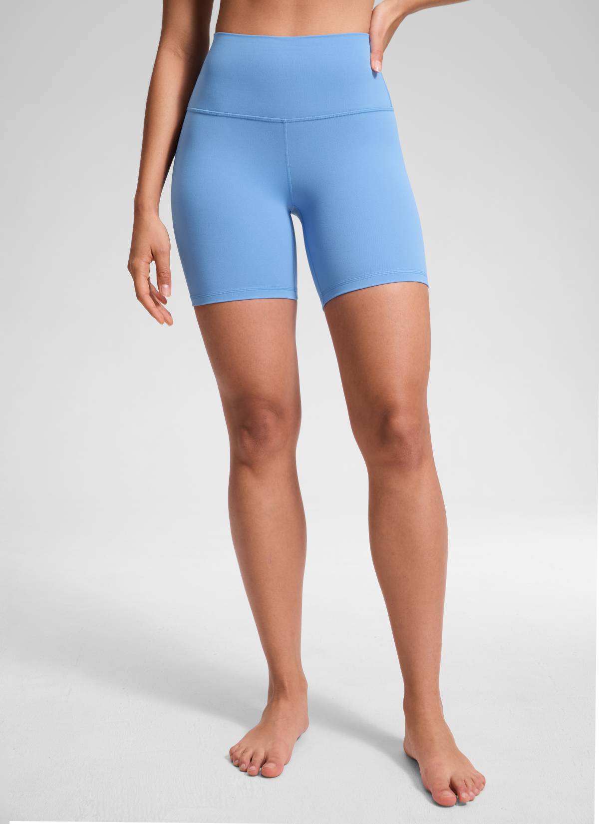 CRZ YOGA Pantaloncini Biker da Donna a Vita Alta per Yoga Butterluxe Shorts 15 cm Party Blue