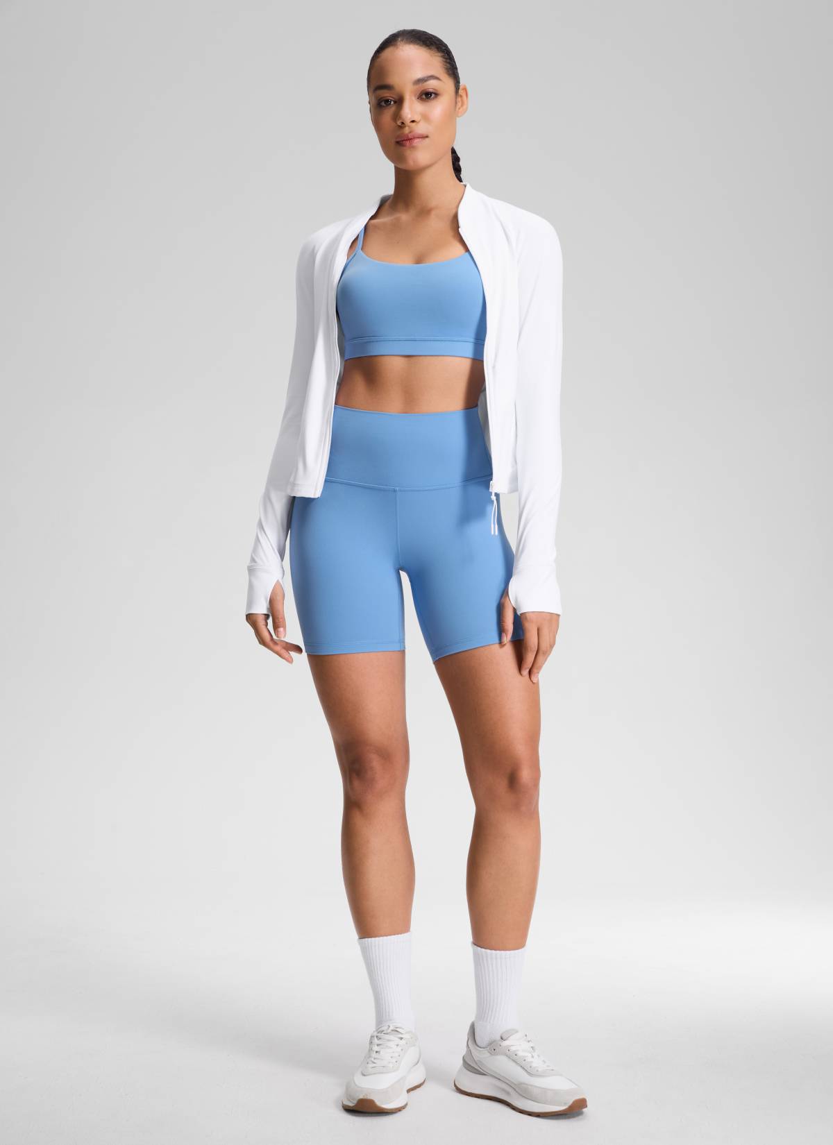 CRZ YOGA Pantaloncini Biker da Donna a Vita Alta per Yoga Butterluxe Shorts 15 cm Party Blue