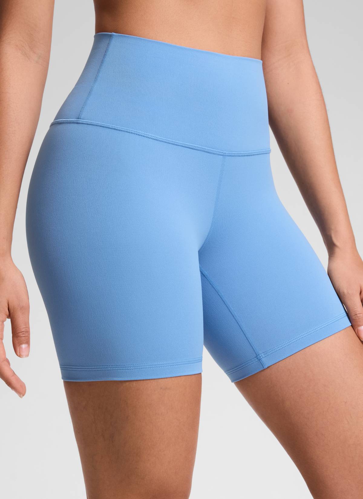 CRZ YOGA Pantaloncini Biker da Donna a Vita Alta per Yoga Butterluxe Shorts 15 cm Party Blue