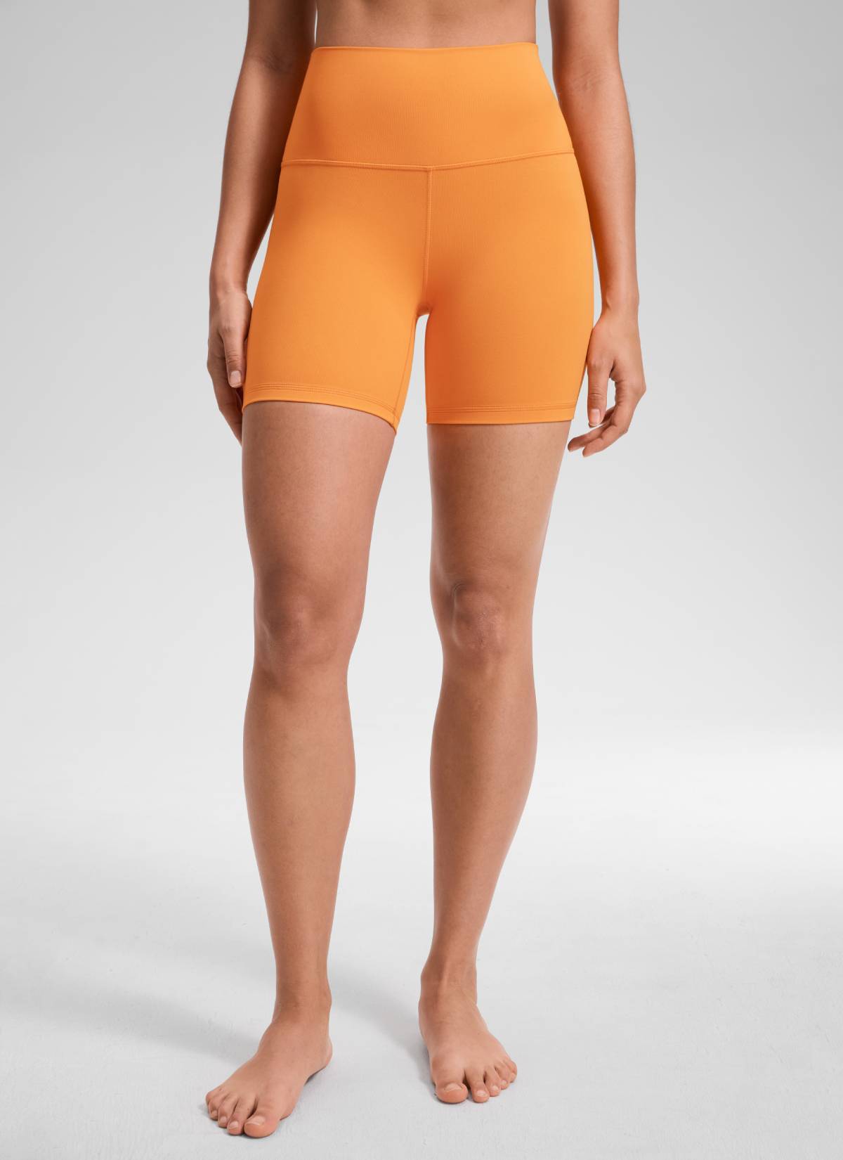 CRZ YOGA Pantaloncini Biker da Donna a Vita Alta per Yoga Butterluxe Shorts 15 cm Tiger Orange