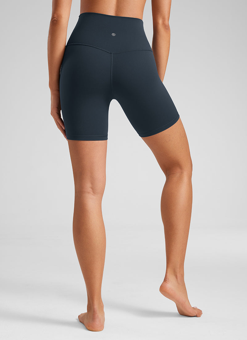 CRZ YOGA Pantaloncini Biker a Vita Alta da Donna Yoga Butterluxe Shorts 15 cm True Navy
