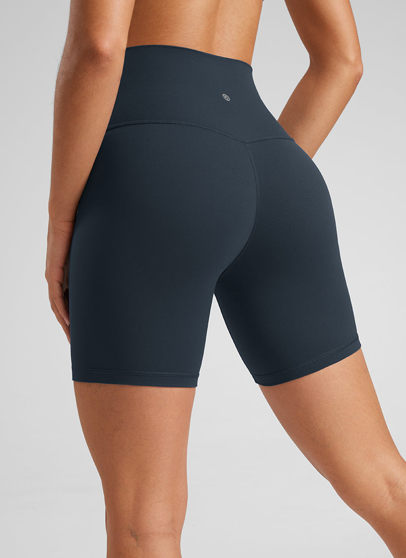 CRZ YOGA Pantaloncini Biker a Vita Alta da Donna Yoga Butterluxe Shorts 15 cm True Navy