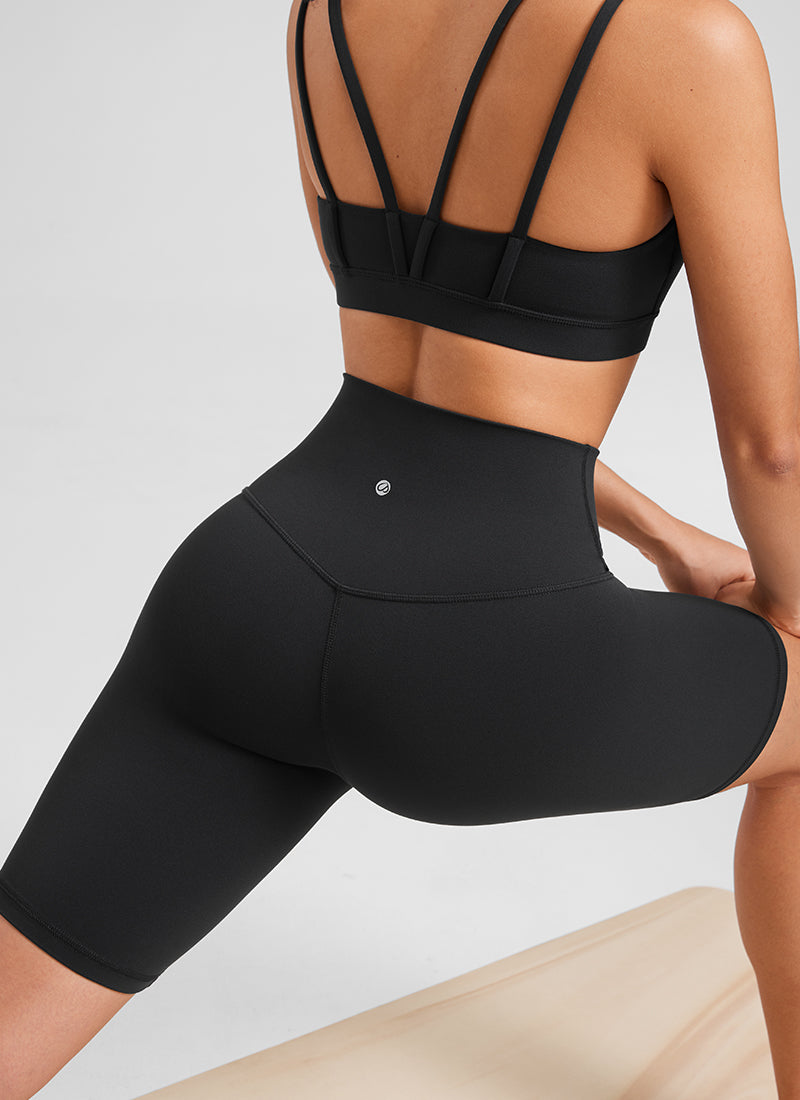Pantalones cortos de ciclista largos de tiro alto Butterluxe para mujer CRZ YOGA Negro