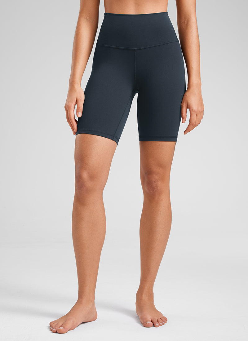 Pantalones cortos de ciclista largos de tiro alto Butterluxe para mujer CRZ YOGA Azul marino verdadero