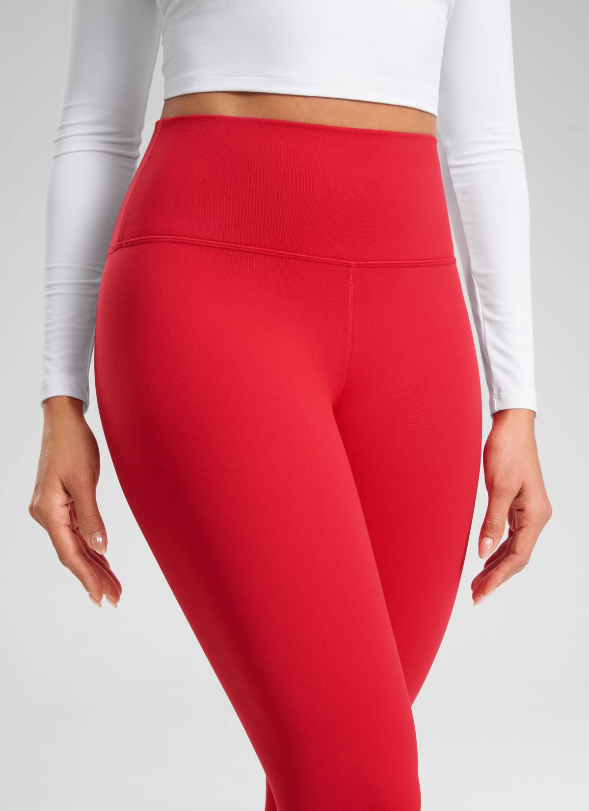 CRZ YOGA Naisten Lämpimät Fleecevratut Vapaa-ajan Korkeavyötäröiset Legginsit 64 cm Aurora Red @model_info:Dany