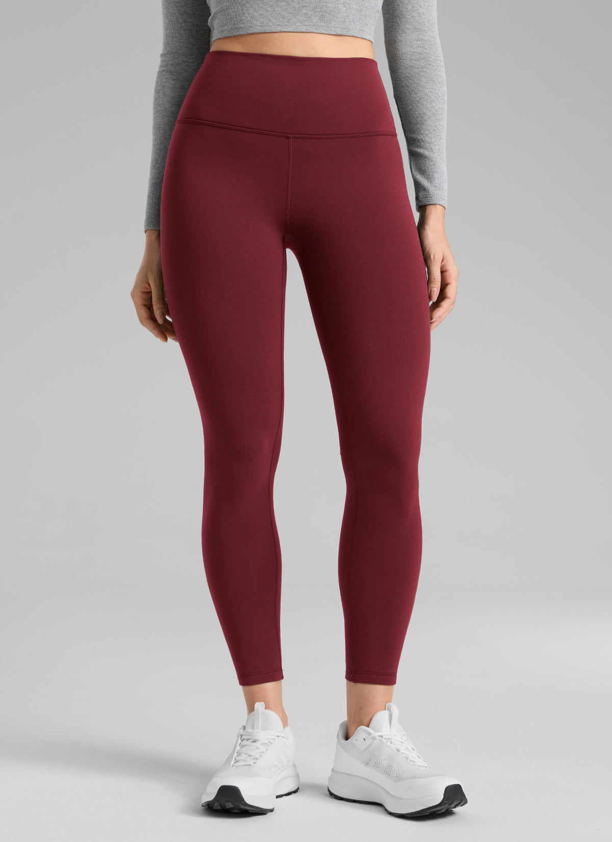 CRZ YOGA Naisten Lämpimät Fleecevratut Vapaa-ajan Korkeavyötäröiset Legginsit 64 cm Burgundy Bay @model_info:S1