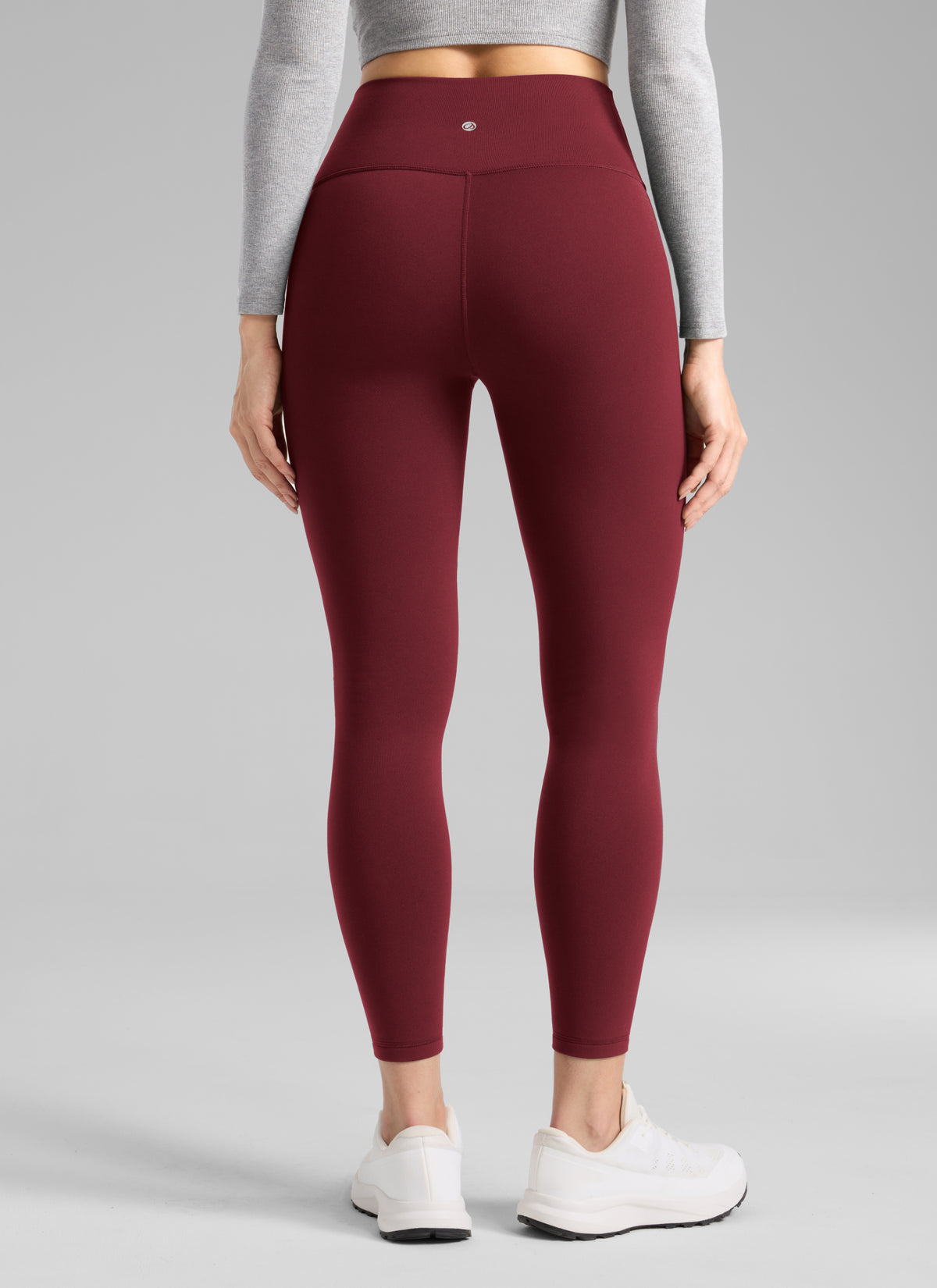 CRZ YOGA Women's Thermal Fleece Lined Casual High Rise Legging 25'' Burgundy Bay @model_info:S2
