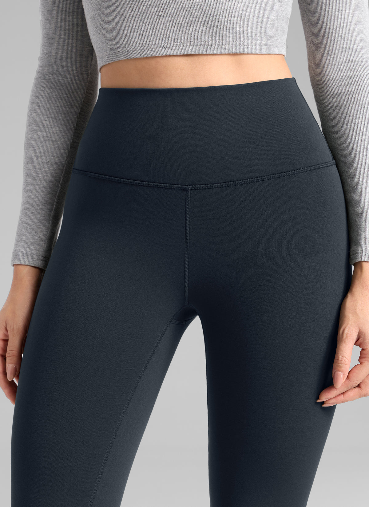 CRZ YOGA Naisten Lämpimät Fleecevratut Vapaa-ajan Korkeavyötäröiset Legginsit 64 cm True Navy @model_info:Bruna