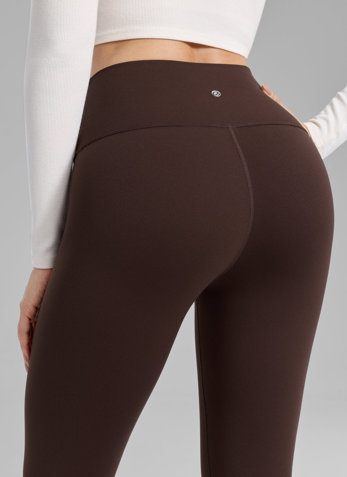 CRZ YOGA Naisten Thermal Fleece Lined -malliston rennot leggingsit korkealla vyötäröllä 64 cm Hot Fudge Brown @model_info:Bruna