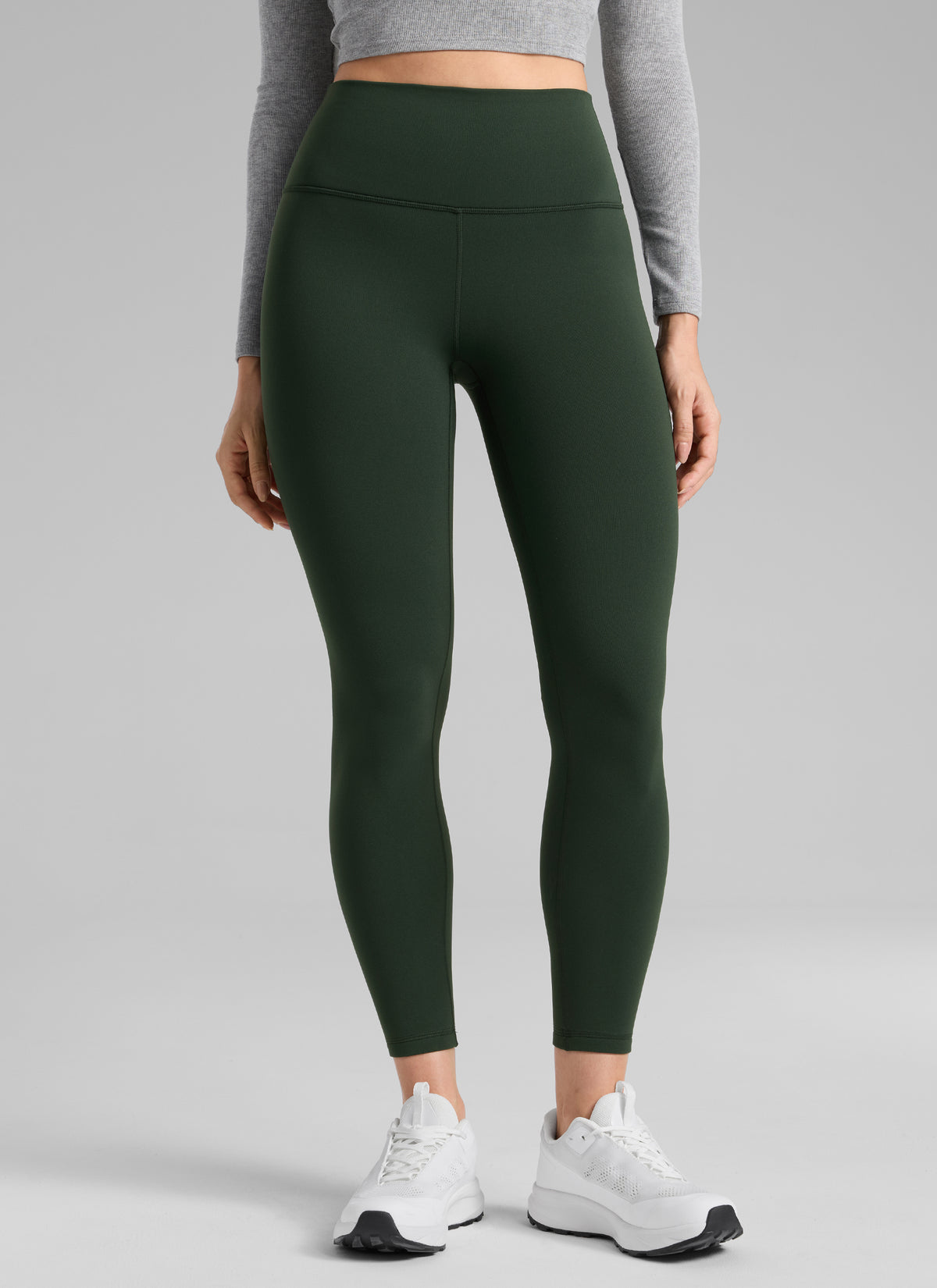 CRZ YOGA Naisten Lämpimät Fleecevratut Vapaa-ajan Korkeavyötäröiset Legginsit 64 cm Legend Green @model_info:Bruna