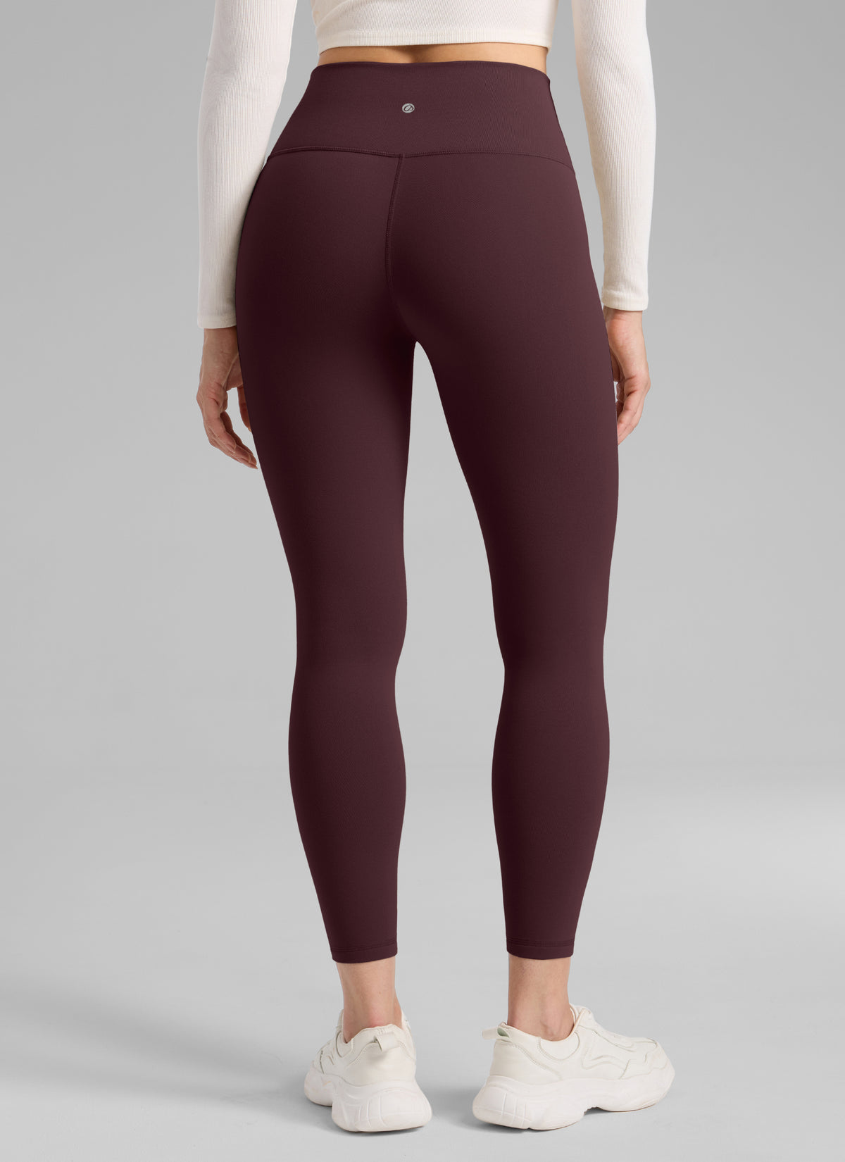 CRZ YOGA Women's Thermal Fleece Lined Casual High Rise Legging 25'' Ripe Plum @model_info:Bruna