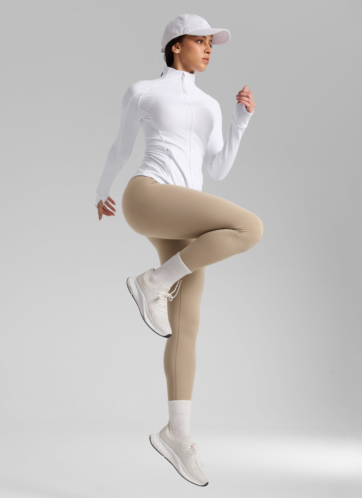 CRZ YOGA Naisten Lämpimät Fleecevratut Vapaa-ajan Korkeavyötäröiset Legginsit 64 cm Oak @model_info:Bruna