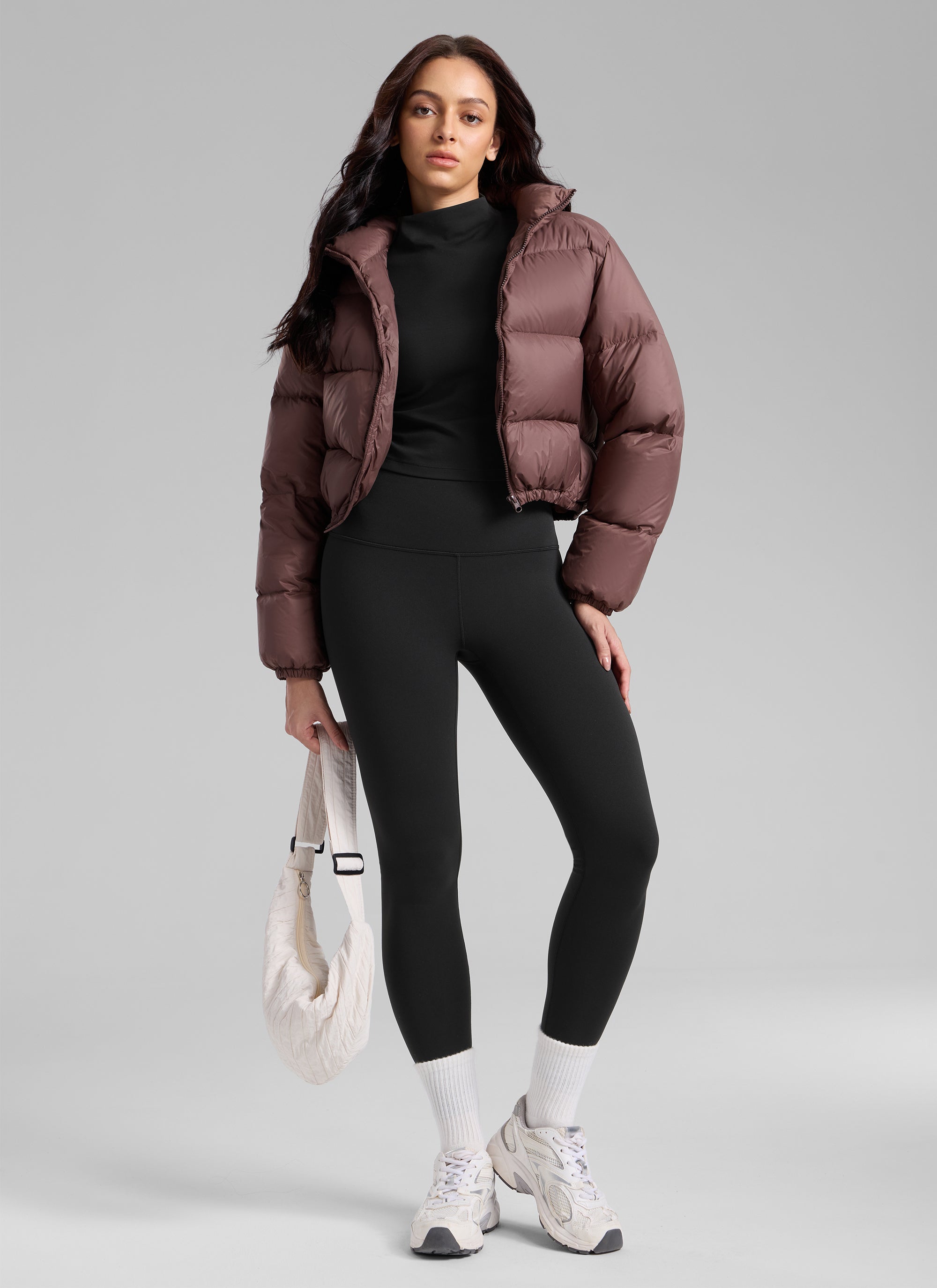 CRZ YOGA Naisten vuoratut, korkeavyötäröiset vapaa-ajan leggingsit 71 cm Black @model_info:Bruna