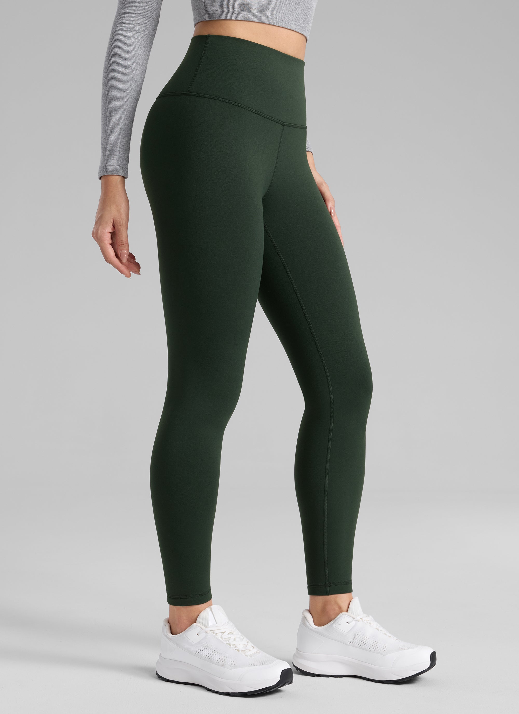 CRZ YOGA Naisten vuoratut, korkeavyötäröiset vapaa-ajan leggingsit 71 cm Legend Green @model_info:Bruna