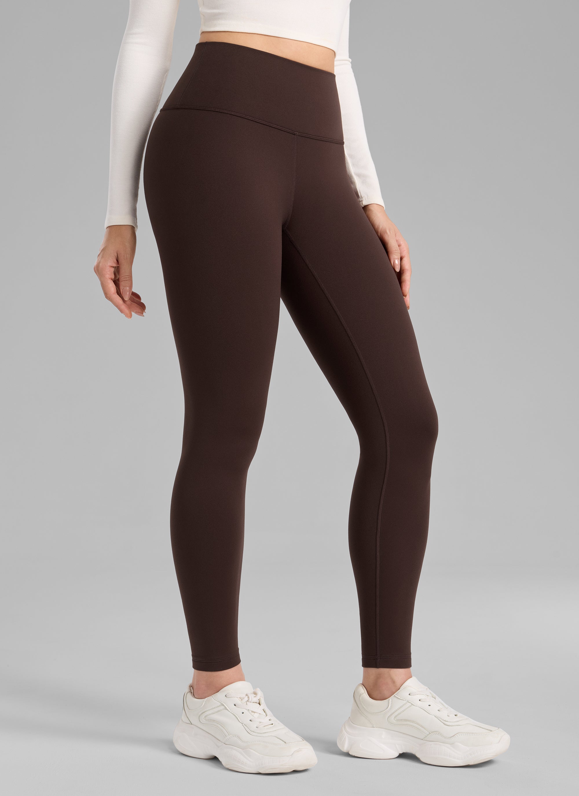 CRZ YOGA Naisten vuoratut, korkeavyötäröiset vapaa-ajan leggingsit 71 cm Hot Fudge Brown @model_info:Bruna