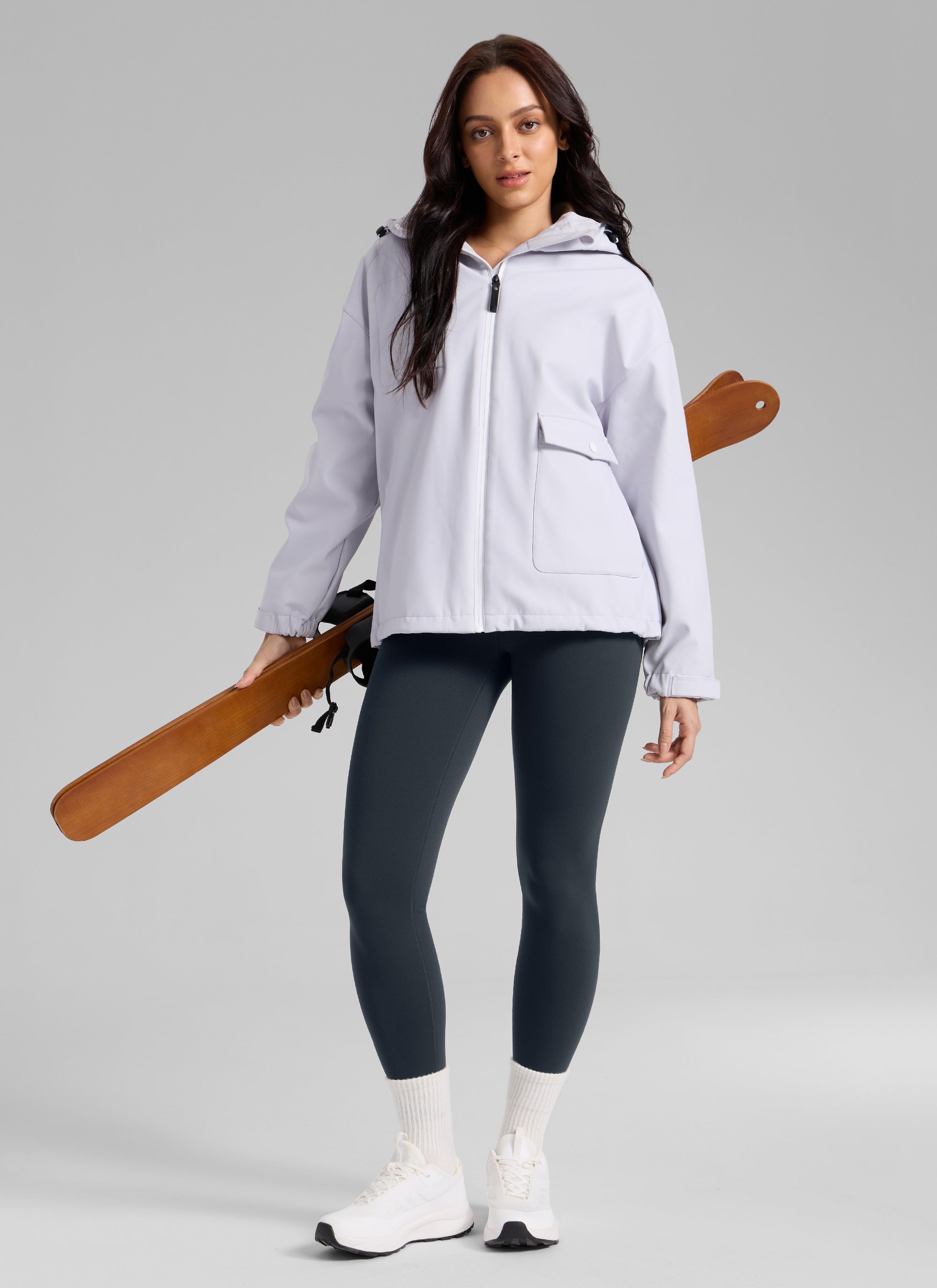 CRZ YOGA Naisten vuoratut, korkeavyötäröiset vapaa-ajan leggingsit 71 cm True Navy @model_info:Bruna