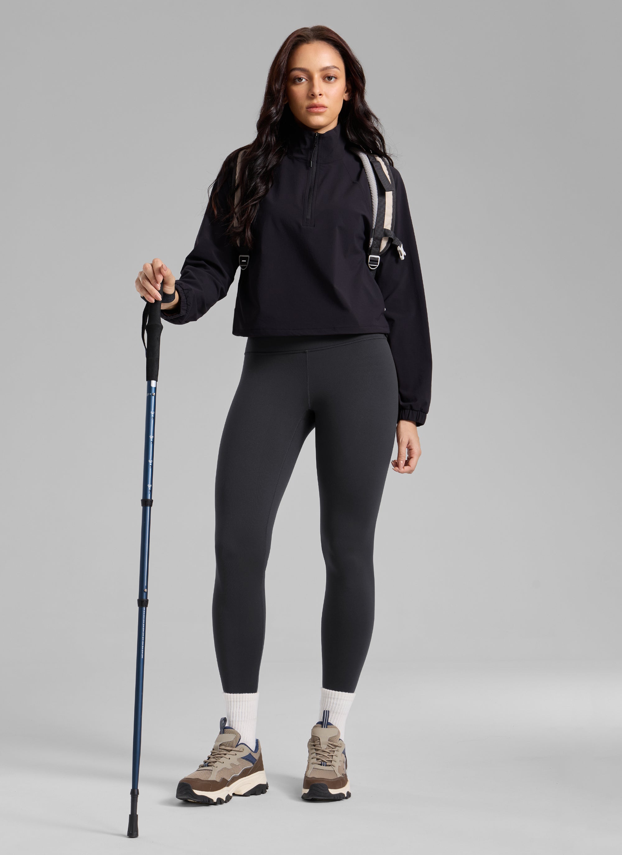 CRZ YOGA Naisten vuoratut, korkeavyötäröiset vapaa-ajan leggingsit 71 cm Ink Gray @model_info:Bruna