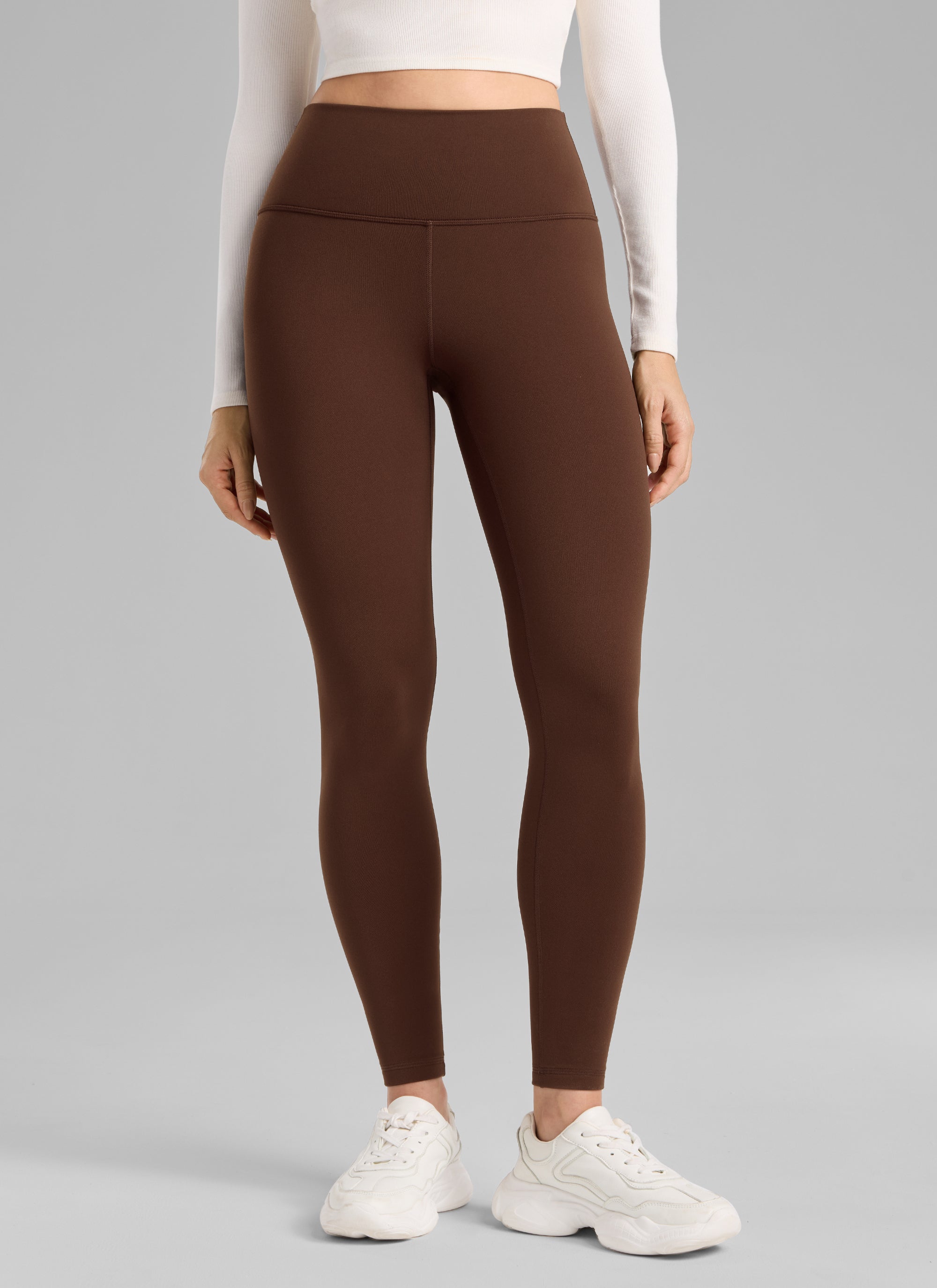 CRZ YOGA Naisten vuoratut, korkeavyötäröiset vapaa-ajan leggingsit 71 cm Lava Brown @model_info:Bruna