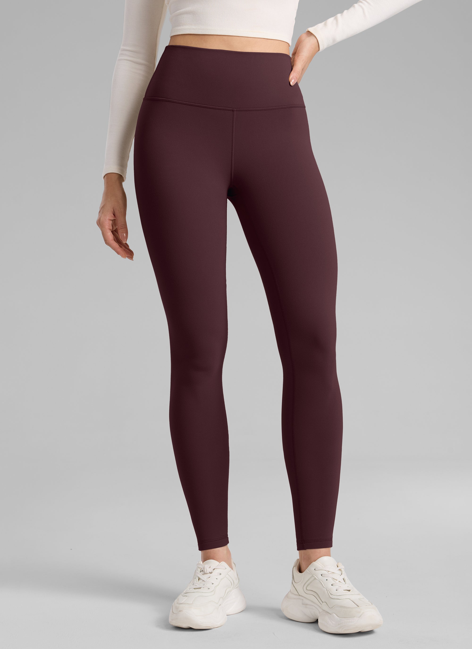 CRZ YOGA Naisten vuoratut, korkeavyötäröiset vapaa-ajan leggingsit 71 cm Ripe Plum @model_info:Bruna