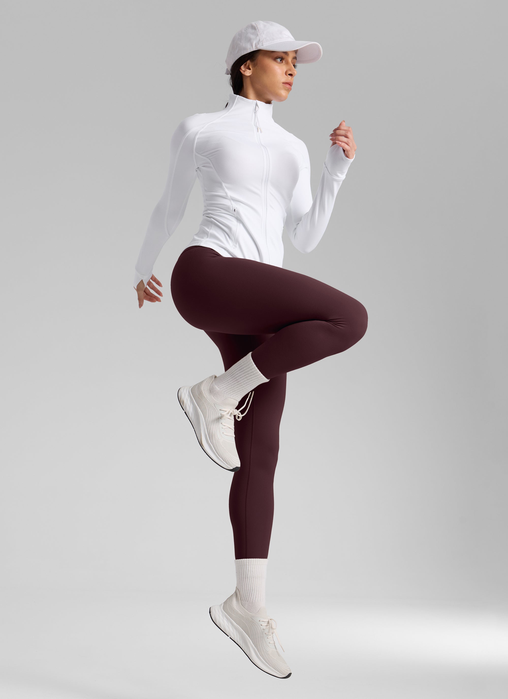 CRZ YOGA Naisten vuoratut, korkeavyötäröiset vapaa-ajan leggingsit 71 cm Ripe Plum @model_info:Bruna