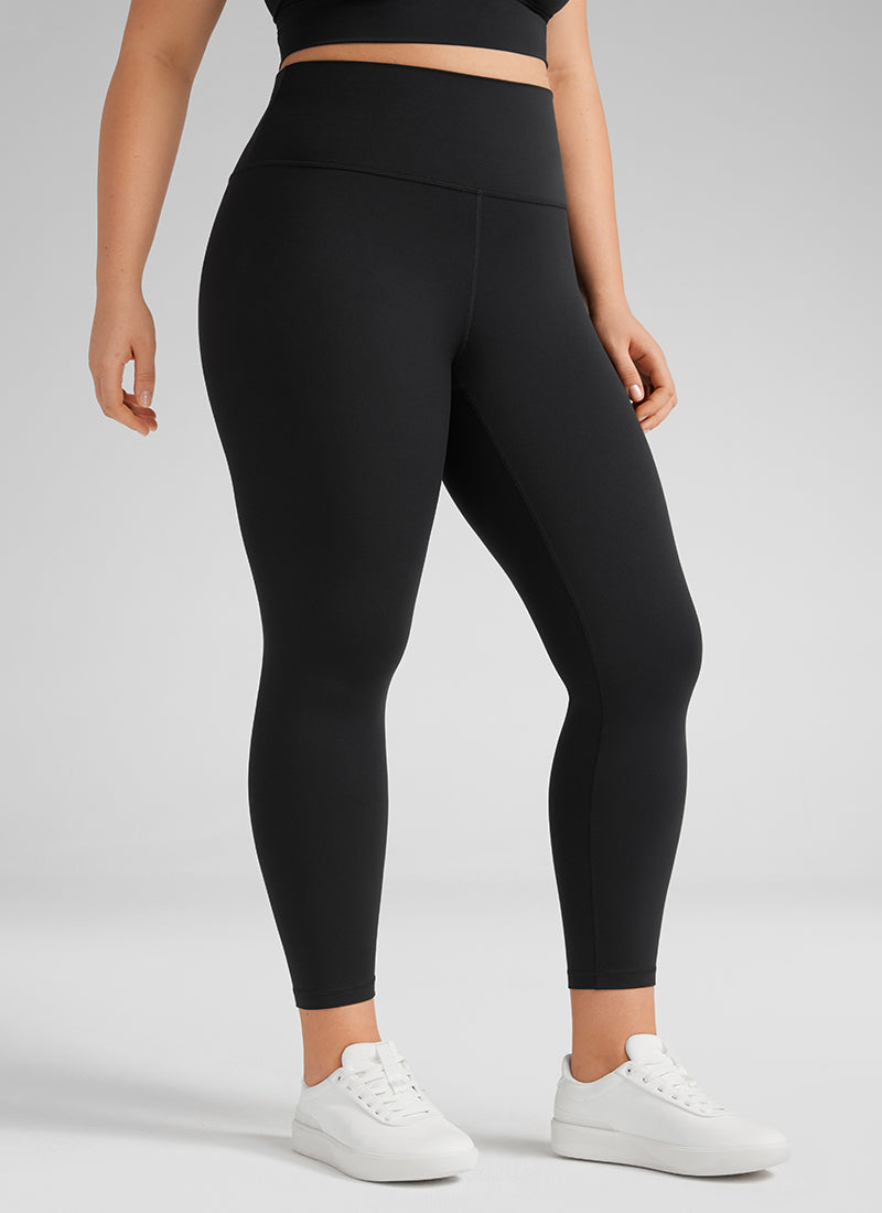 CRZ YOGA Dames Yoga High Rise Plus Size Butterluxe Legging 64 cm Zwart