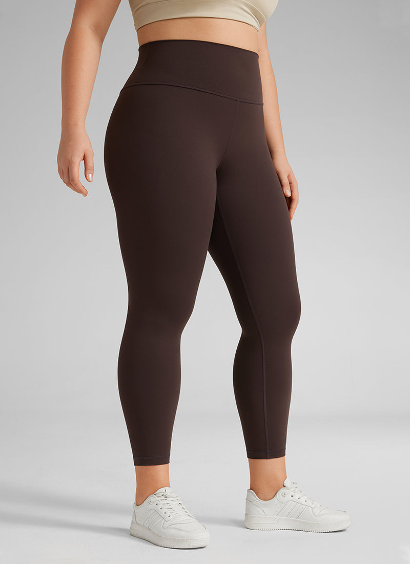 CRZ YOGA Dames Yoga High Rise Plus Size Butterluxe Legging 64 cm Chocoladebruin