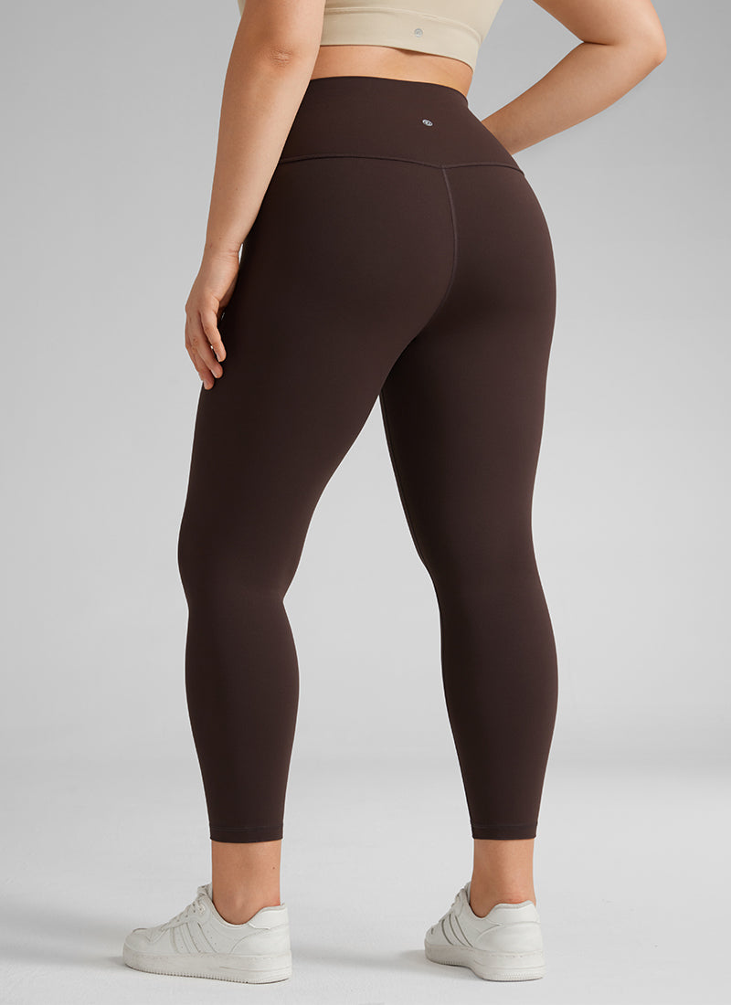 CRZ YOGA Dames Yoga High Rise Plus Size Butterluxe Legging 64 cm Chocoladebruin