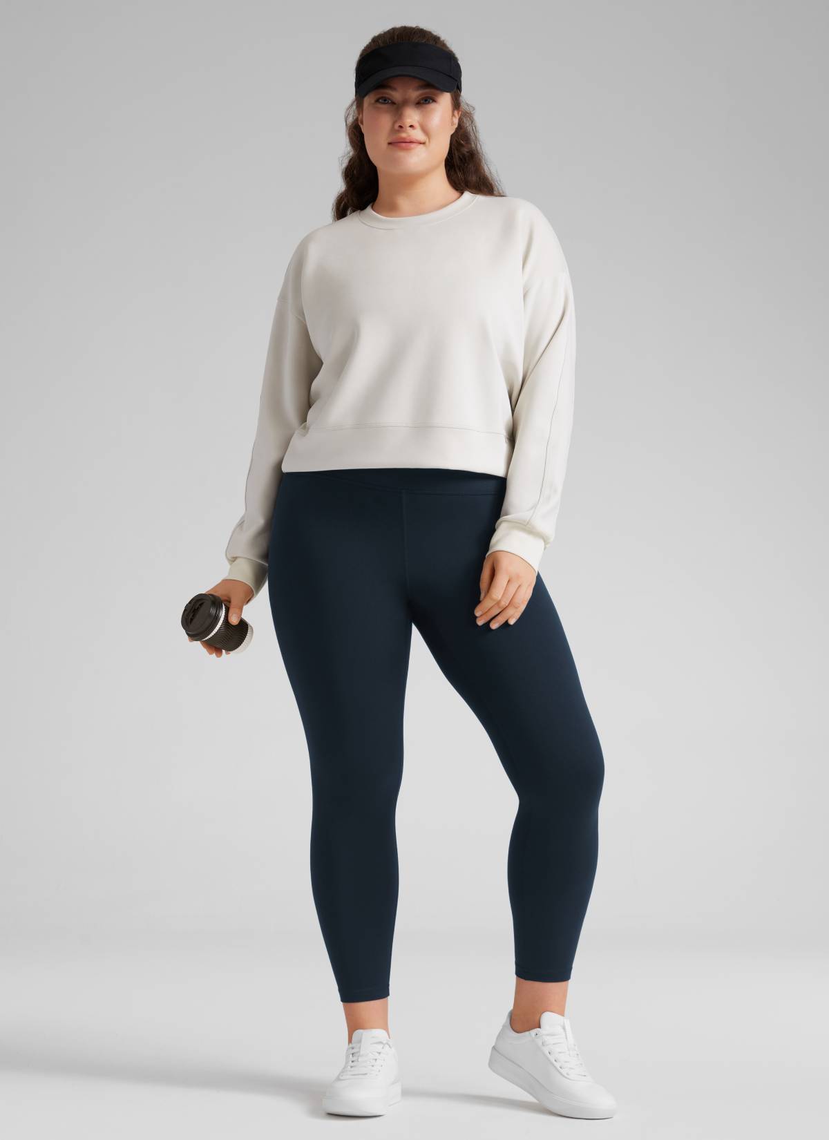 CRZ YOGA Dames Yoga High Rise Plus Size Butterluxe Legging 64 cm Donkerblauw