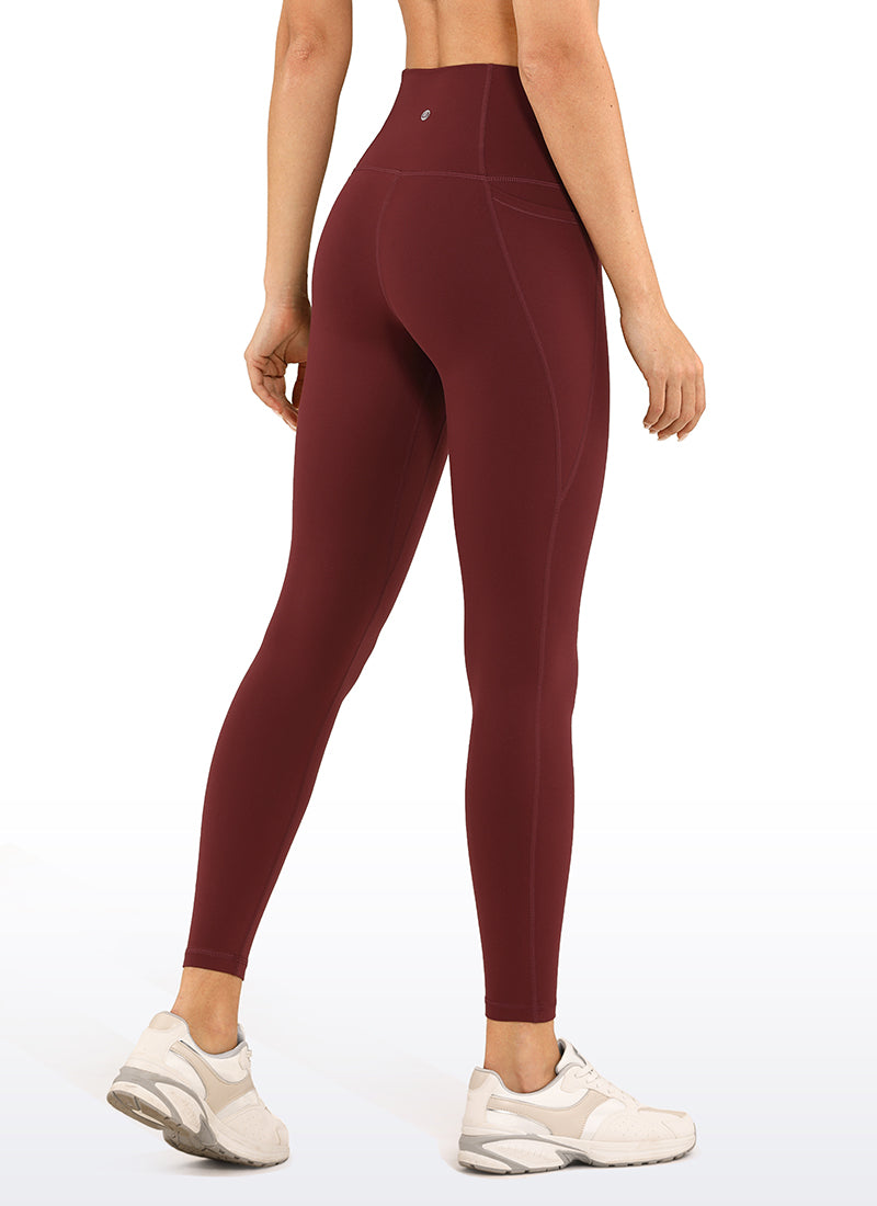 CRZ YOGA Dámske jógové a voľnočasové legíny s vysokým pásom Butterluxe s vreckami 64 cm Noctilucence Red